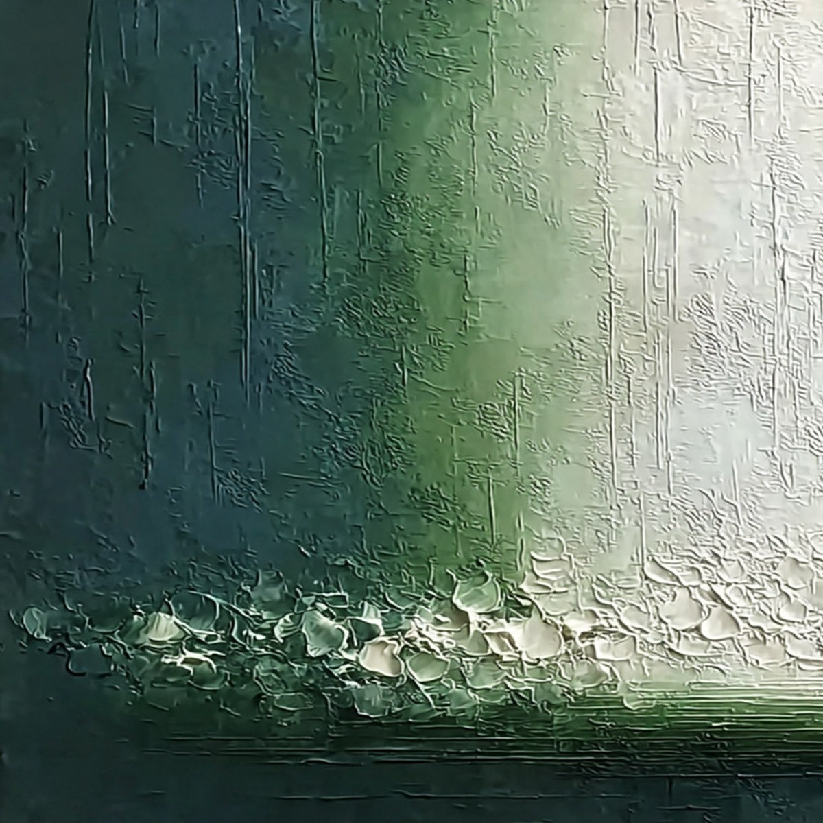 EMERALD CASCADE: Large Textured Wabi Sabi Abstract Painting