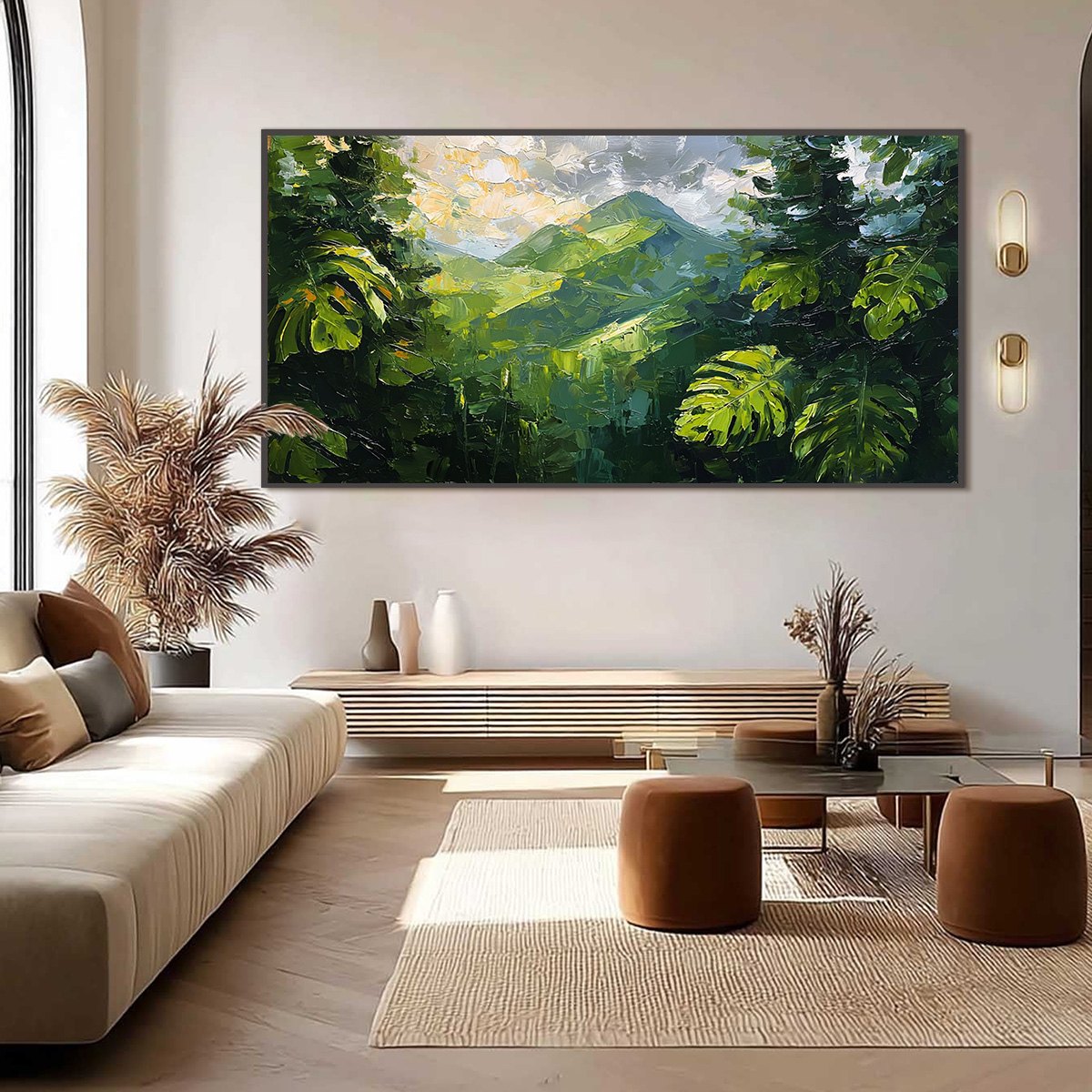 EMERALD ESCAPE: Lush Impasto Painting of a Verdant Mountain Valley