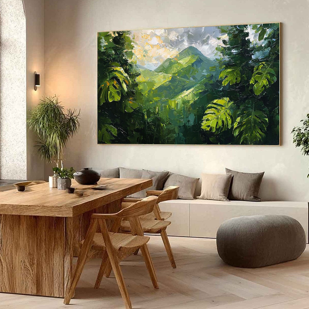 EMERALD ESCAPE: Lush Impasto Painting of a Verdant Mountain Valley