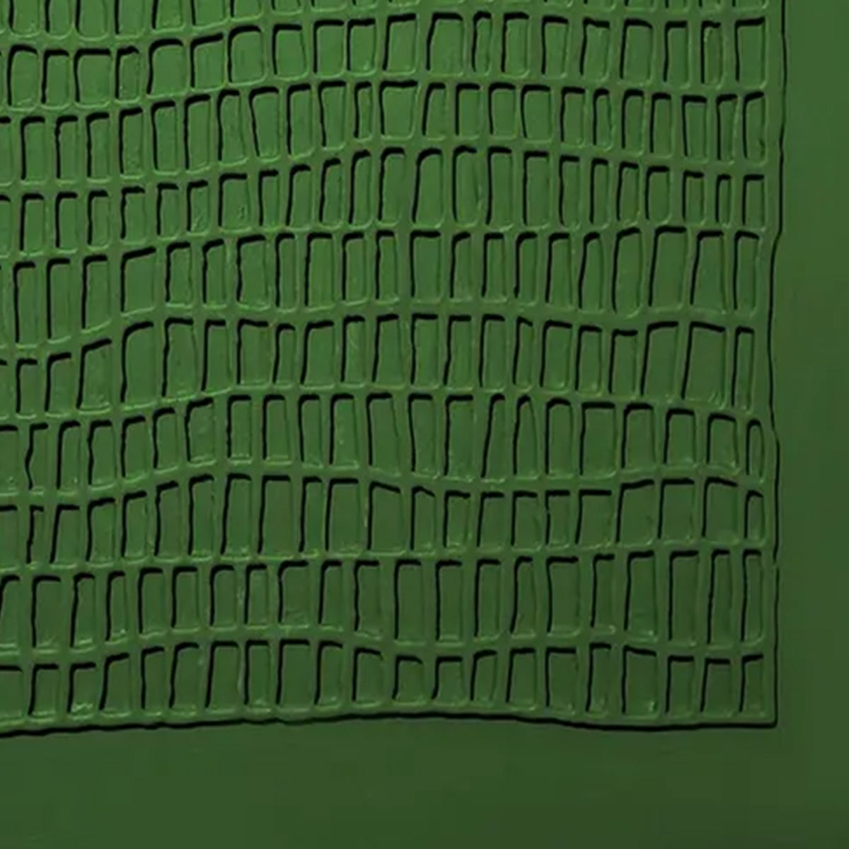 EMERALD GRID: Minimalist Textured Abstract Oil Painting