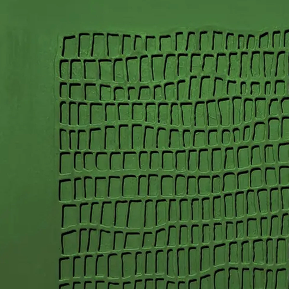 EMERALD GRID: Minimalist Textured Abstract Oil Painting