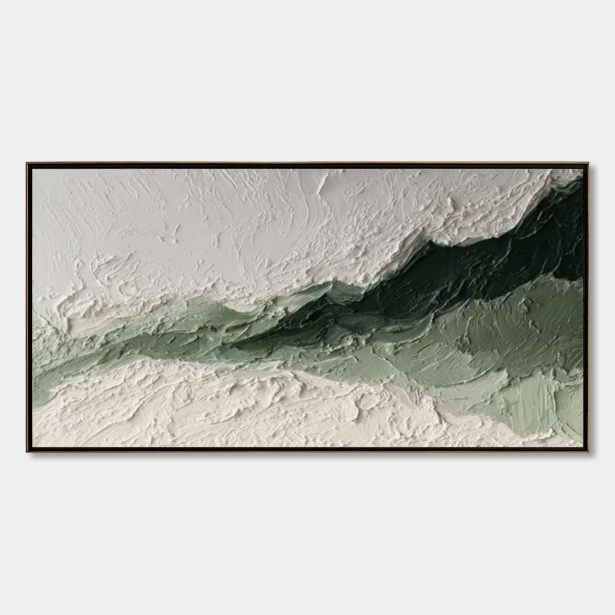EMERALD RIDGE: Heavily Textured Wabi Sabi Abstract Landscape Painting