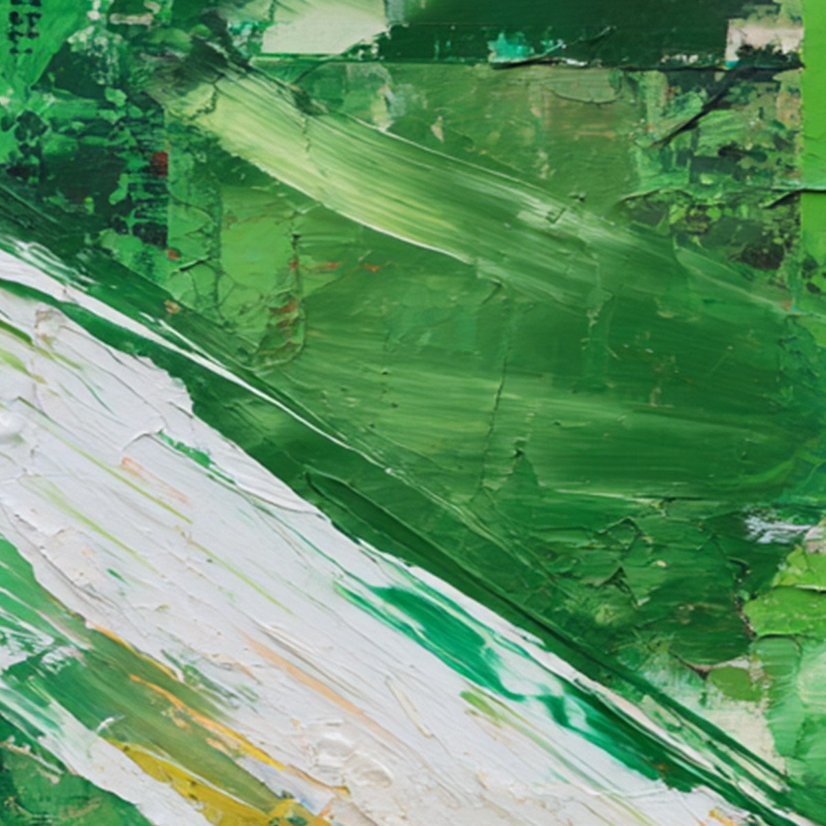 EMERALD RUSH: Textured Sports Car Racing Impasto Oil Painting