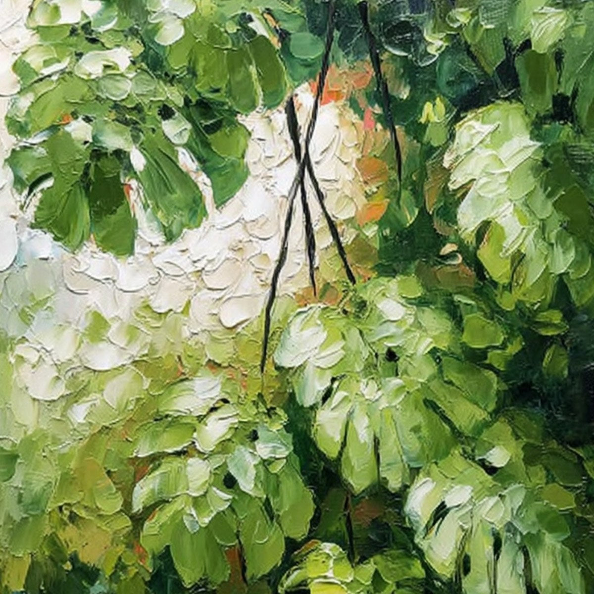 EMERALD SANCTUARY: Textured Green Monstera Leaf Impasto Oil Painting