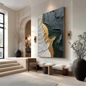 EMERALD SHORE: Textured Abstract Wabi Sabi Wall Art