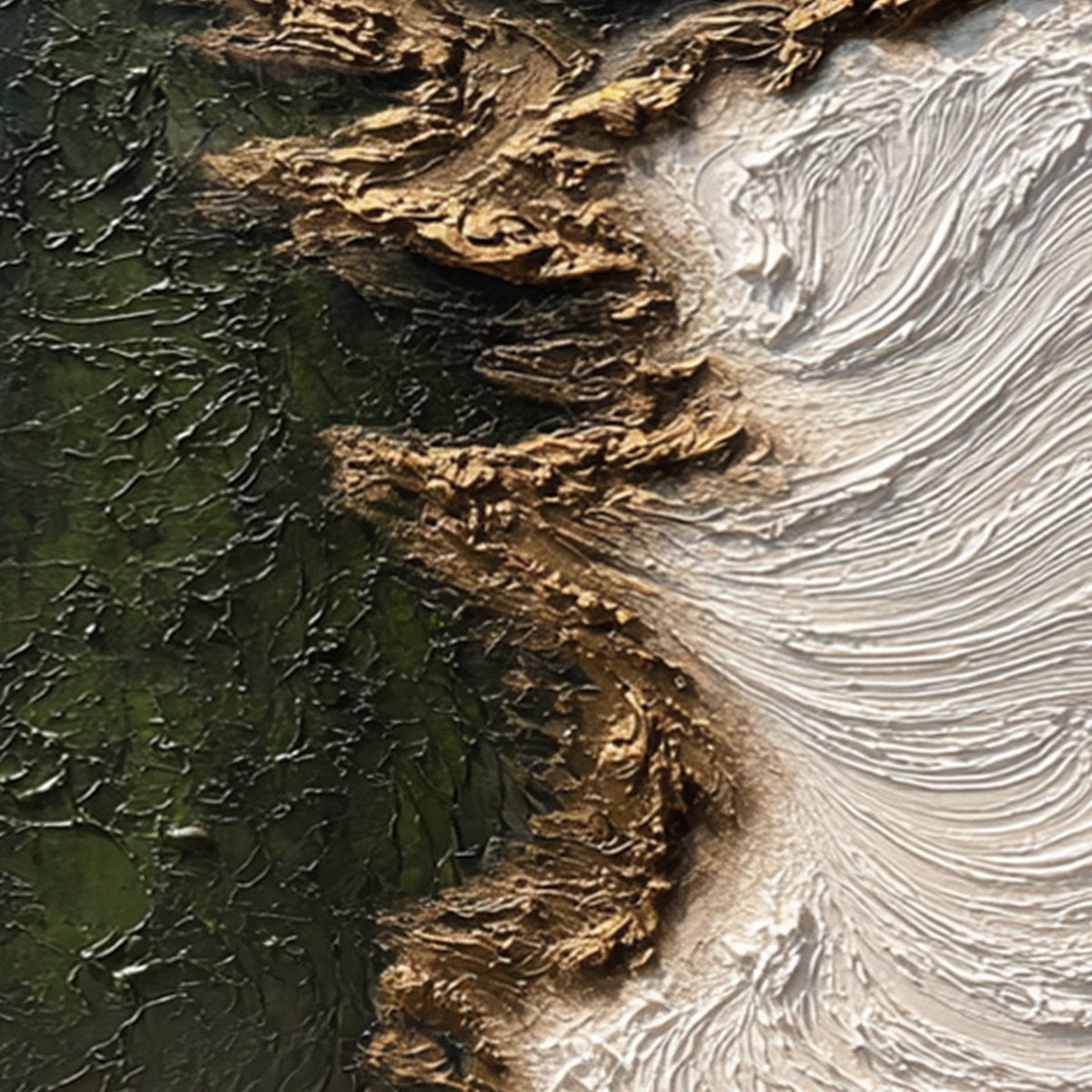 EMERALD SHORE: Wabi Sabi Textured Abstract Coastal Painting