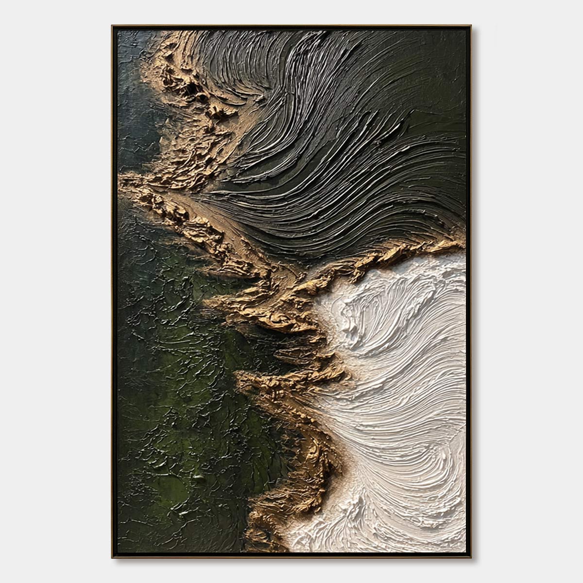 EMERALD SHORE: Wabi Sabi Textured Abstract Coastal Painting