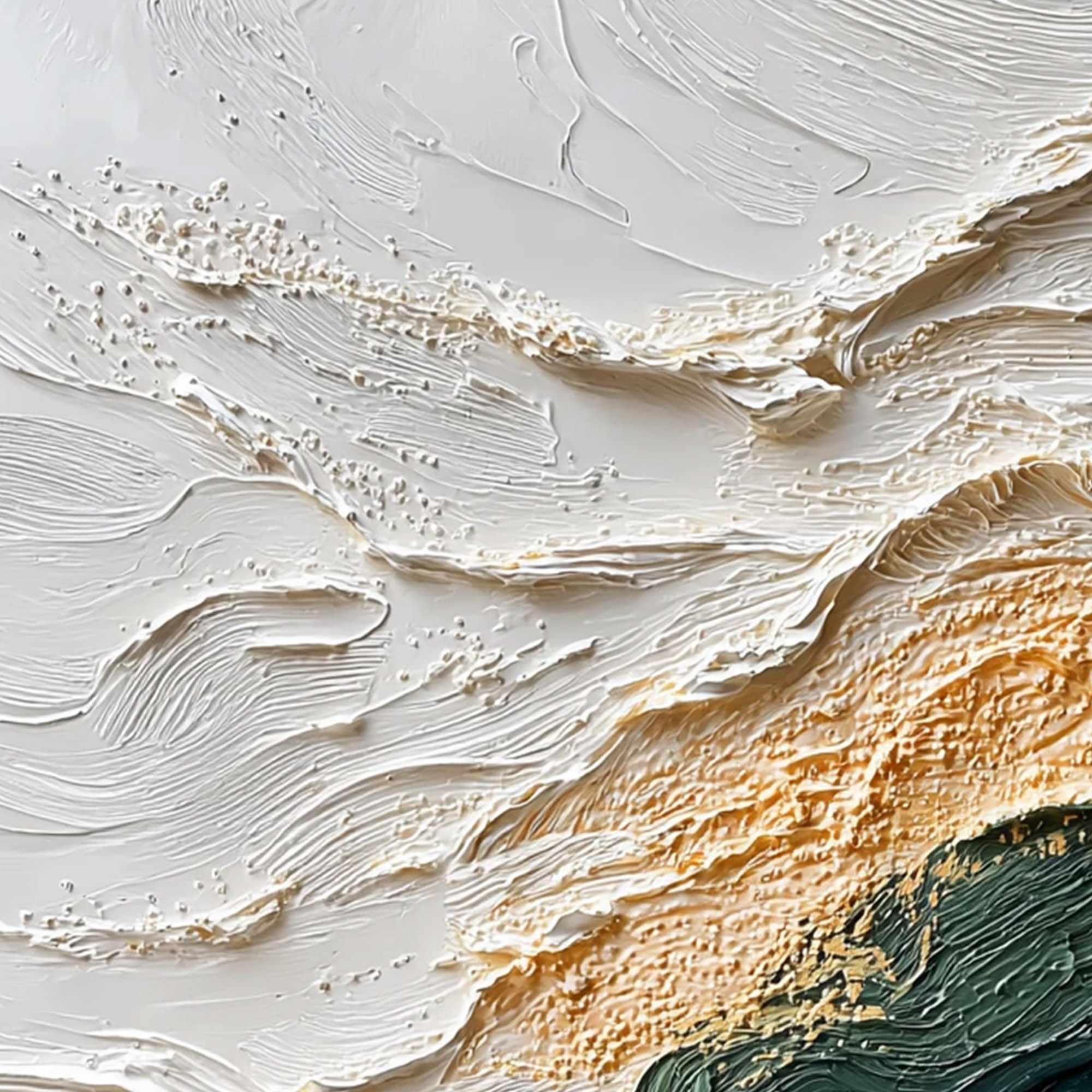EMERALD SHORELINE: Large Textured Abstract Wabi Sabi Wall Art