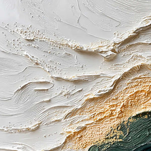 EMERALD SHORELINE: Large Textured Abstract Wabi Sabi Wall Art