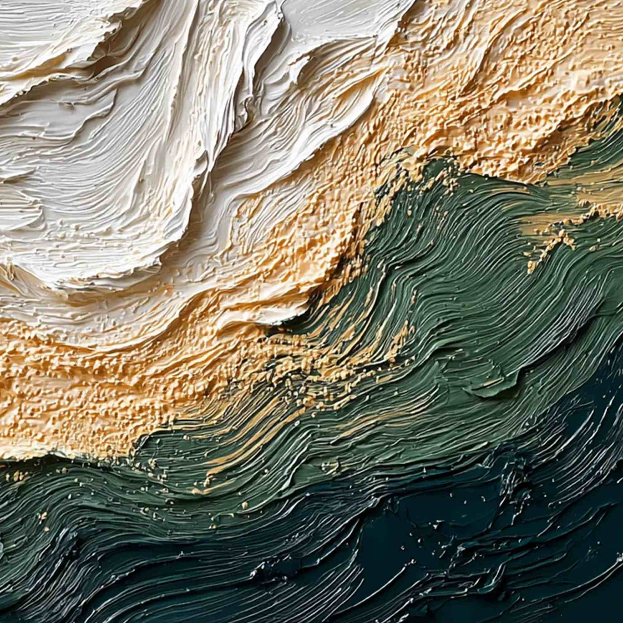 EMERALD SHORELINE: Large Textured Abstract Wabi Sabi Wall Art