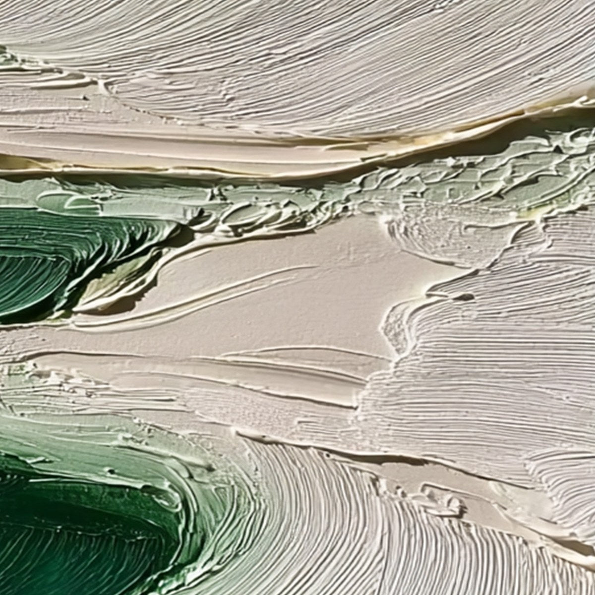 EMERALD TIDE: Textured Wabi Sabi Abstract Coastal Painting