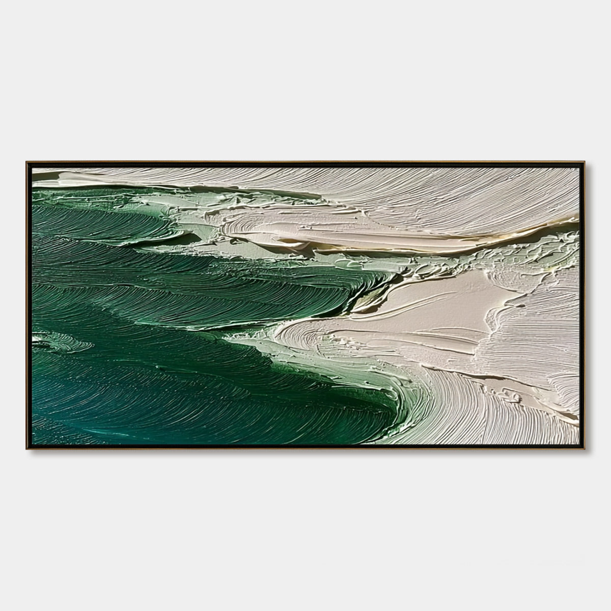 EMERALD TIDE: Textured Wabi Sabi Abstract Coastal Painting