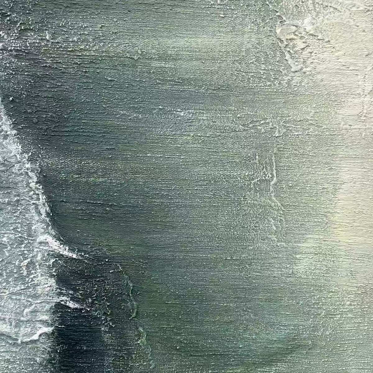 EMERALD DEPTHS: Textured Abstract Oil Painting