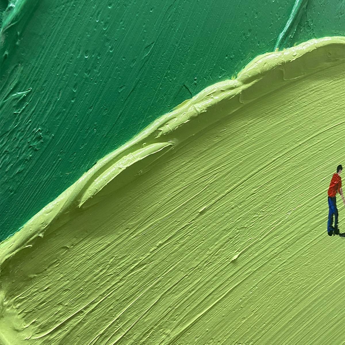 EMERALD FAIRWAY: Textured Impasto Golf Scene Painting