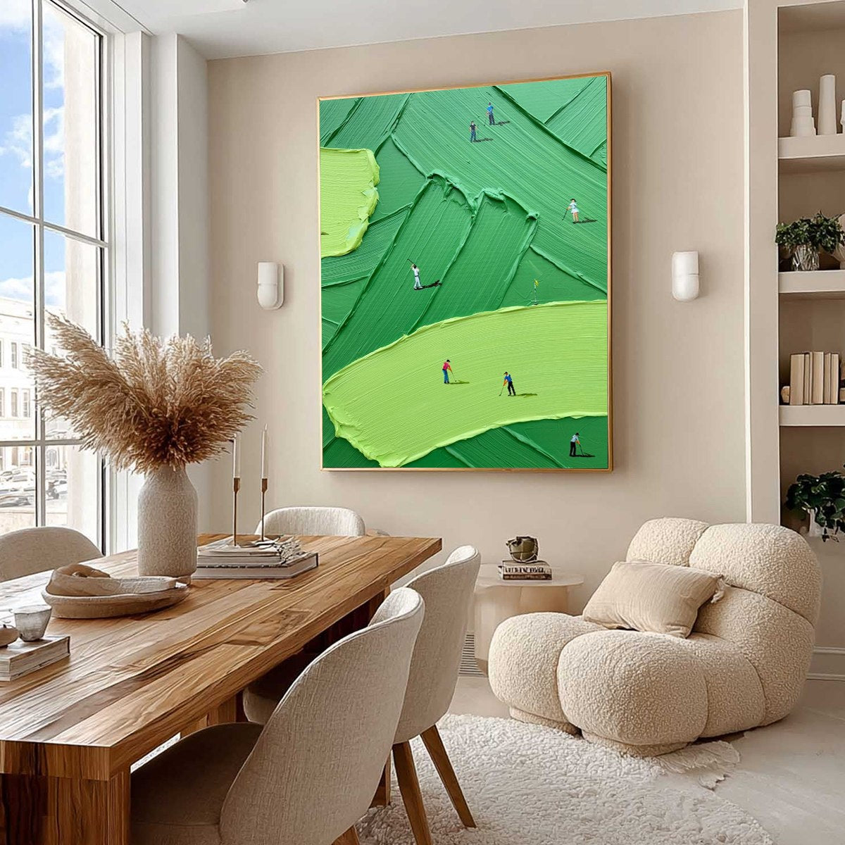 EMERALD FAIRWAY: Textured Impasto Golf Scene Painting