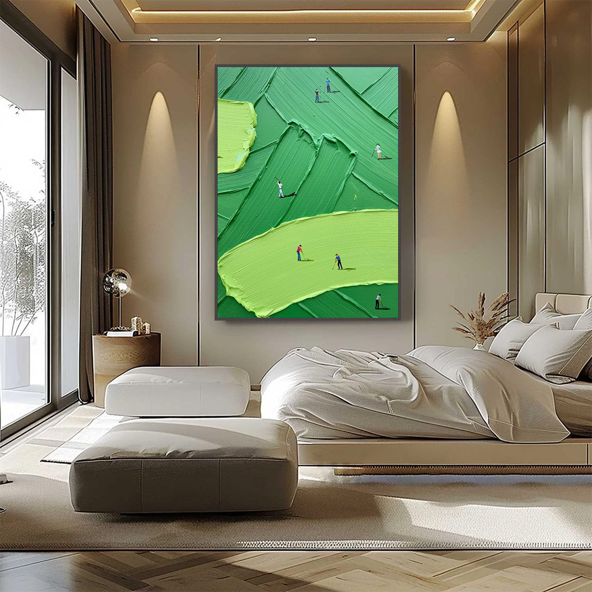 EMERALD FAIRWAY: Textured Impasto Golf Scene Painting