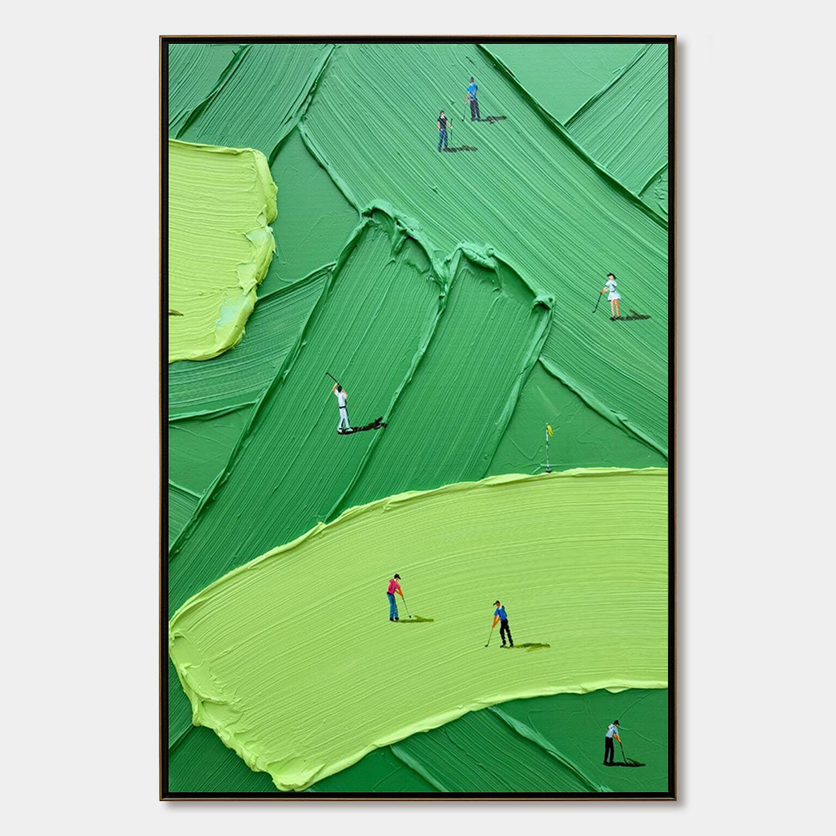 EMERALD FAIRWAY: Textured Impasto Golf Scene Painting