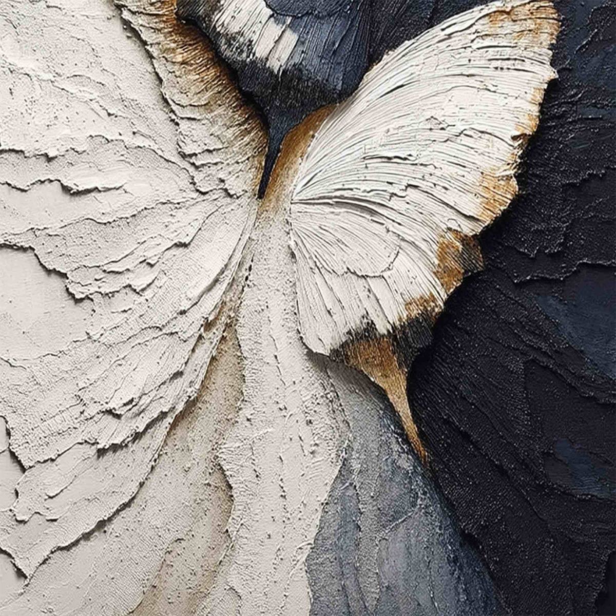 Emergence Textured Butterfly Painting | Abstract Impasto Oil Wall