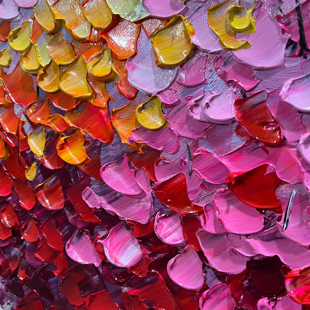 ENCHANTED FOREST: Textured Colorful Trees Oil Painting