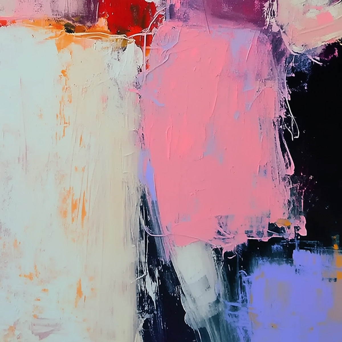 ENIGMA IN PINK: Textured Abstract Portrait Painting of a Woman