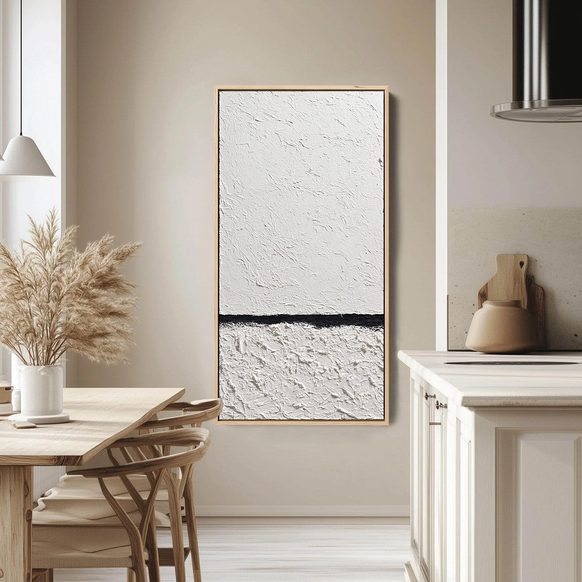 EQUILIBRIUM: Textured Black and White Minimalist Painting