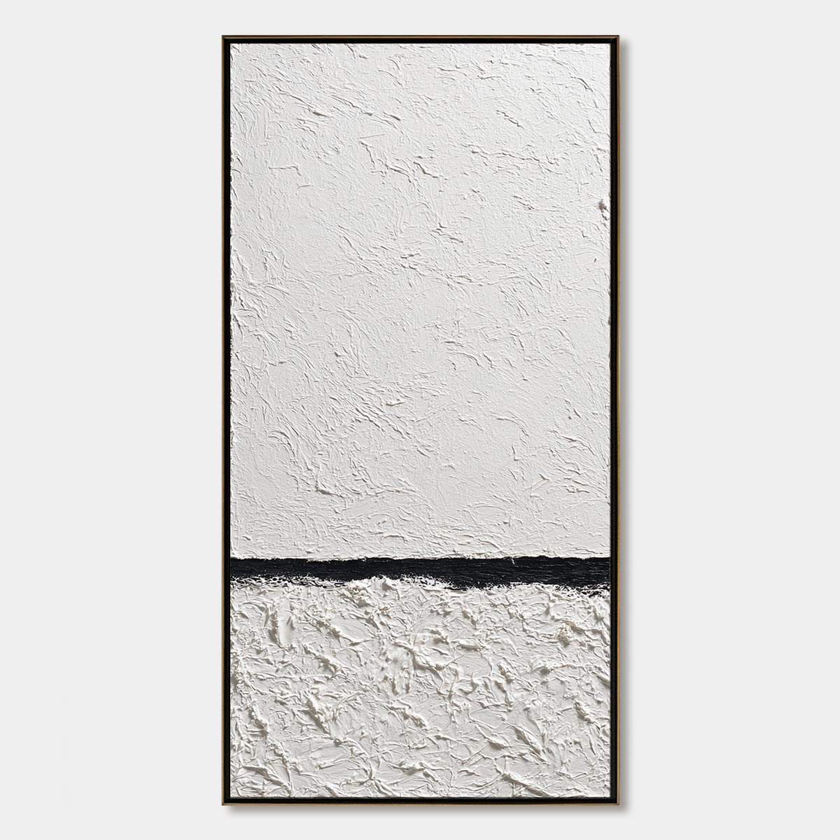 EQUILIBRIUM: Textured Black and White Minimalist Painting