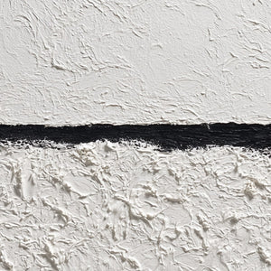 EQUILIBRIUM: Textured Black and White Minimalist Painting