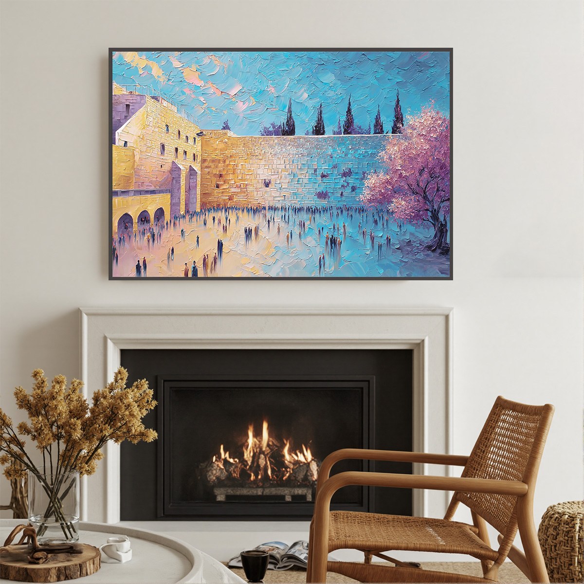 ETERNAL PRAYER: Textured Impasto Painting of Jerusalem's Western Wall