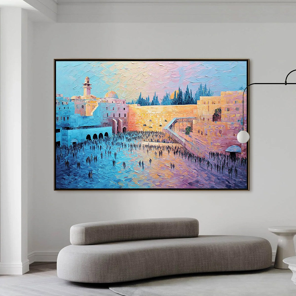 Eternal Prayer: Textured Jerusalem Western Wall Oil Painting