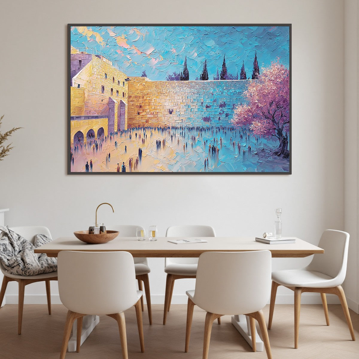 ETERNAL PRAYER: Textured Impasto Painting of Jerusalem's Western Wall