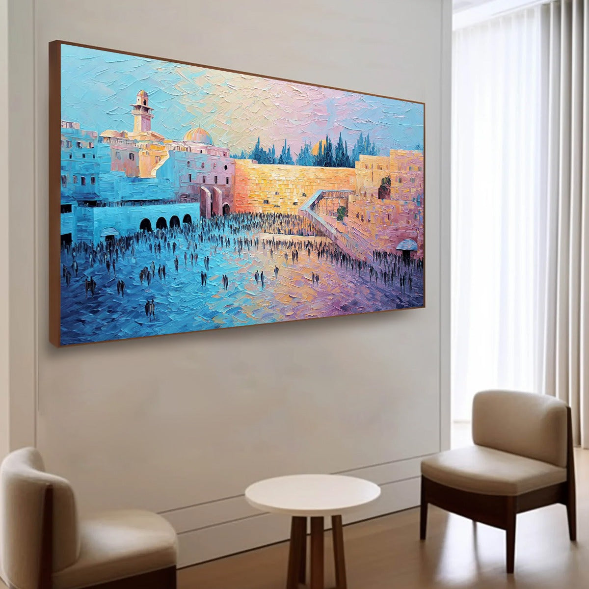 ETERNAL PRAYER: Textured Impasto Painting of Jerusalem's Western Wall