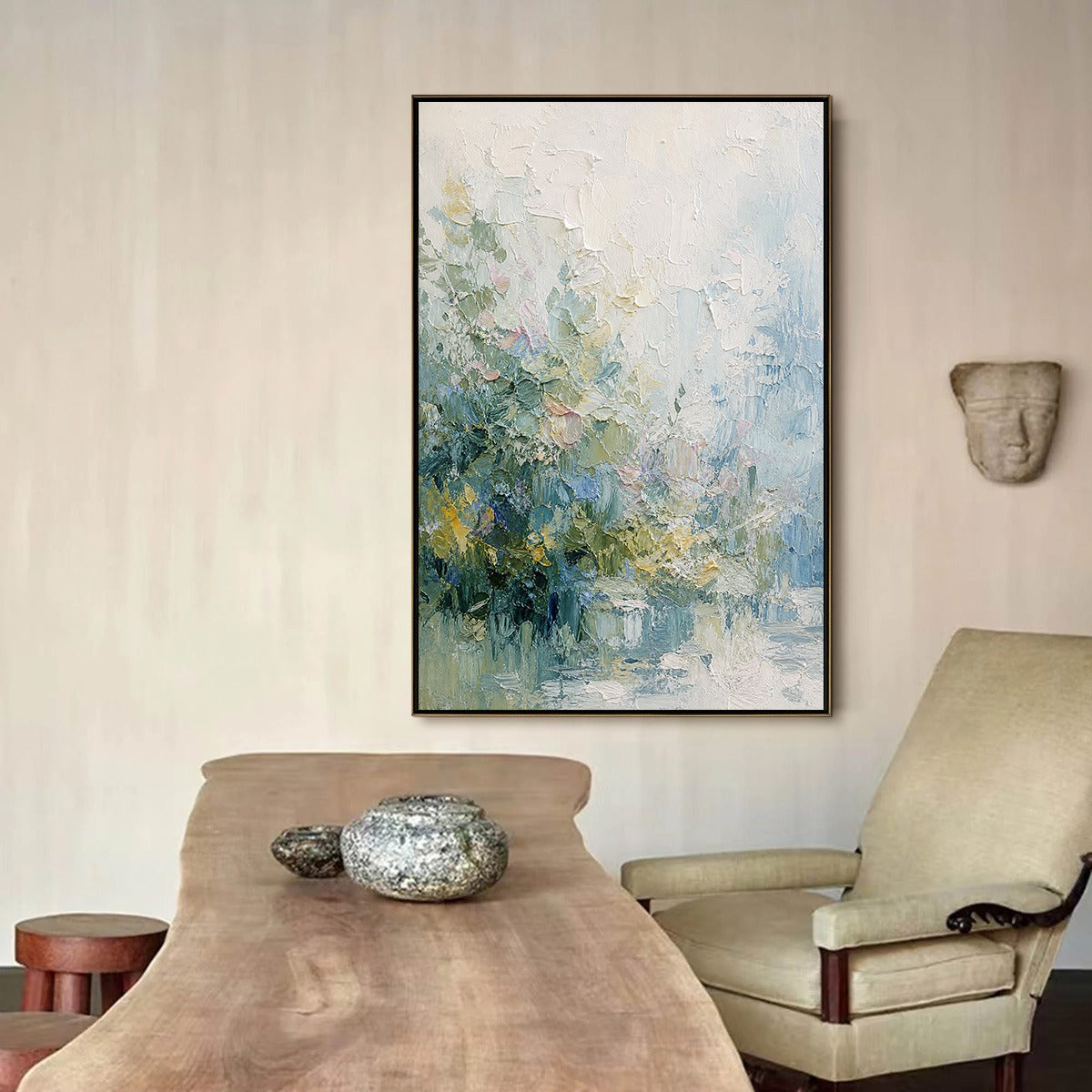 ETERNAL SPRING: Heavily Textured Abstract Floral Garden Painting