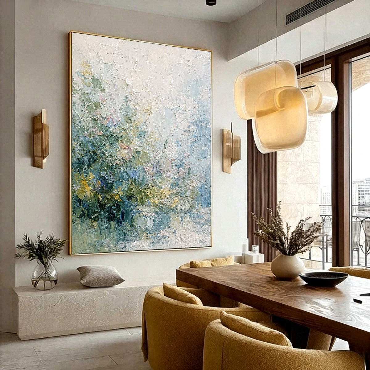 ETERNAL SPRING: Heavily Textured Abstract Floral Garden Painting