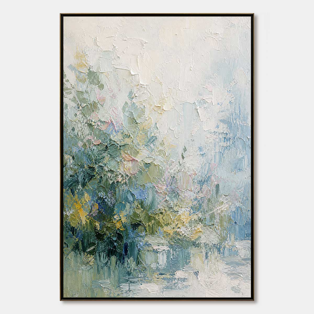 ETERNAL SPRING: Heavily Textured Abstract Floral Garden Painting
