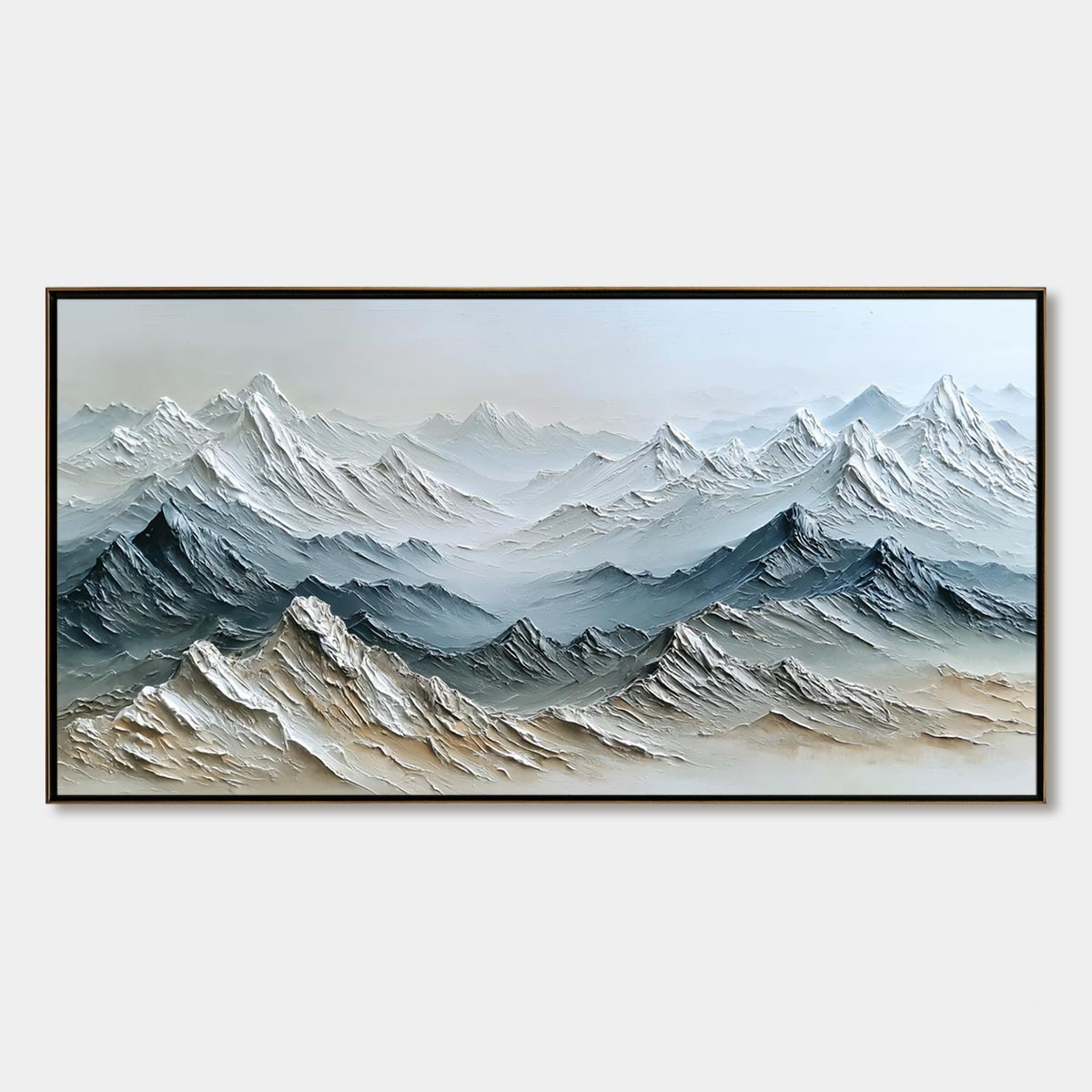 ETERNAL SUMMITS: Textured Wabi Sabi Mountain Landscape Painting