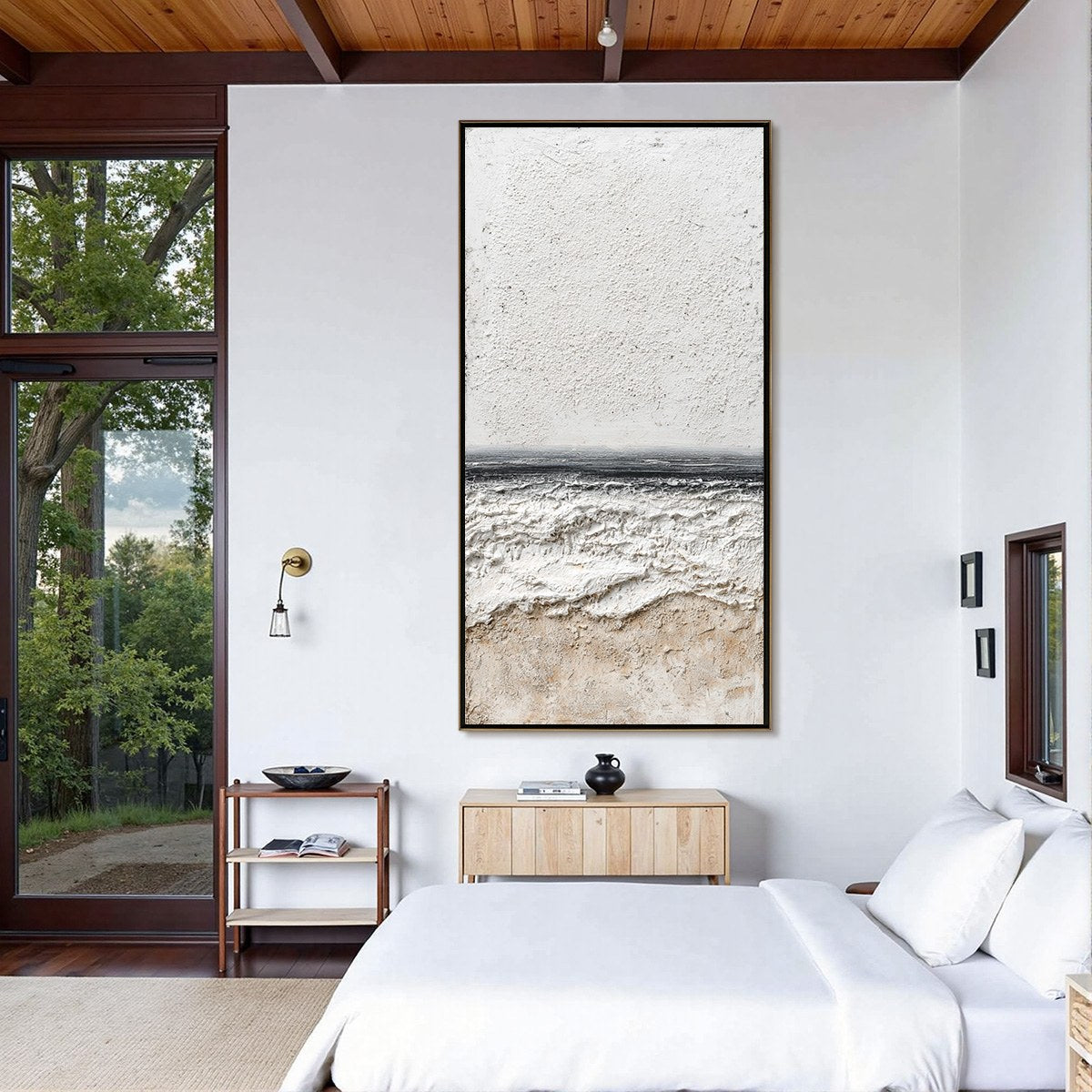 ETERNAL SHORE: Wabi Sabi Textured Minimalist Seascape Painting