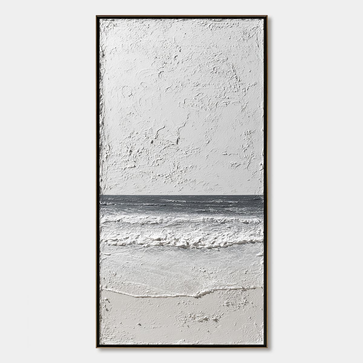 ETERNAL SHORE: Wabi Sabi Textured Minimalist Seascape Painting