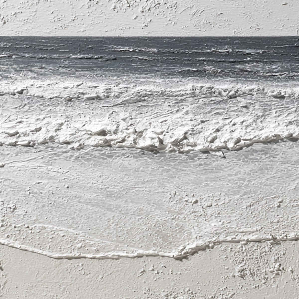 ETERNAL SHORE: Wabi Sabi Textured Minimalist Seascape Painting