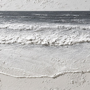 ETERNAL SHORE: Wabi Sabi Textured Minimalist Seascape Painting