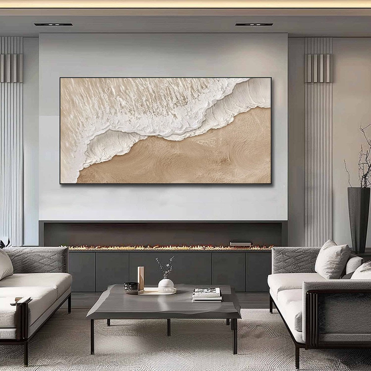 ETERNAL TIDE: Textured Wabi Sabi Beach & Sea Painting