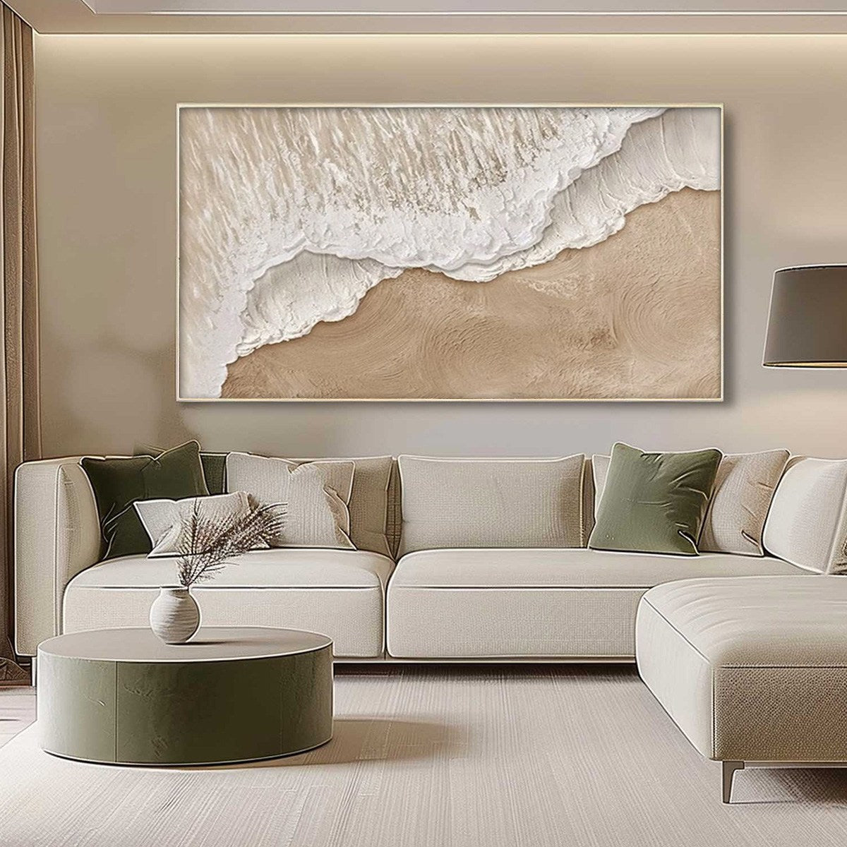 Eternal Tide Textured Beach Painting | Coastal Minimalist Oil Art