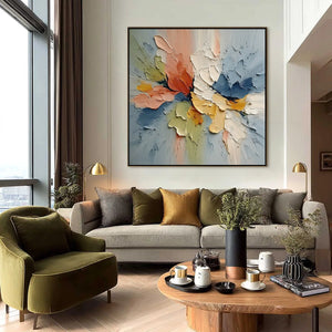 ETHEREAL BLOOM: Textured Impasto Abstract Floral Painting