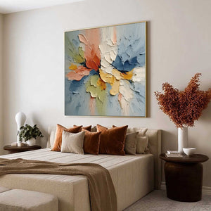 ETHEREAL BLOOM: Textured Impasto Abstract Floral Painting