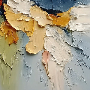 ETHEREAL BLOOM: Textured Impasto Abstract Floral Painting