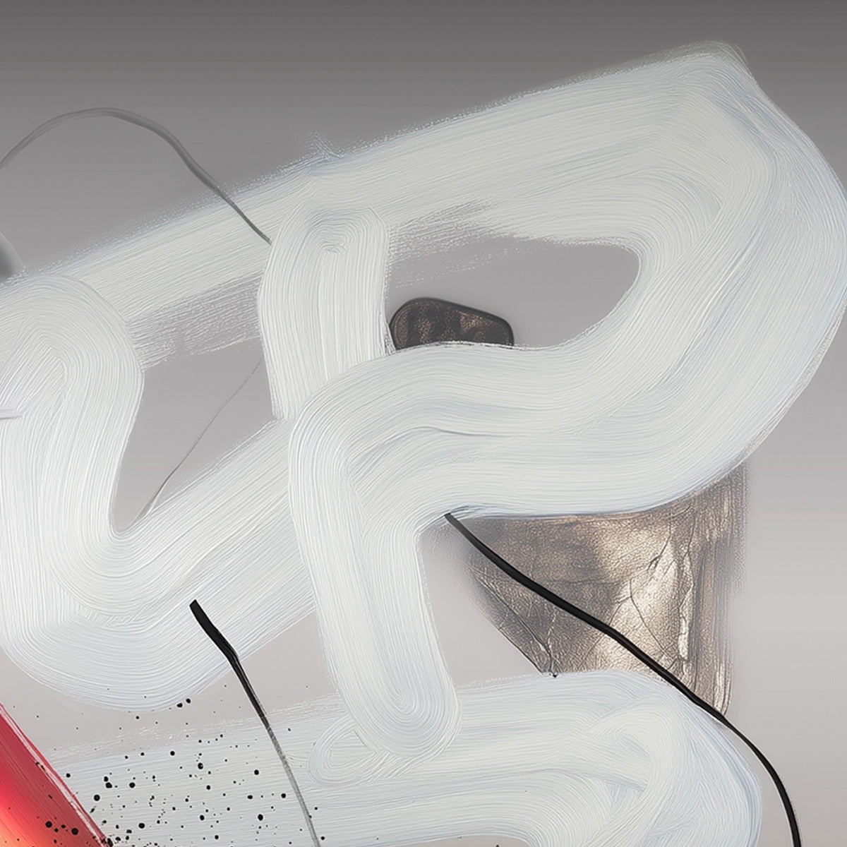 ETHEREAL DRIFT: Abstract Textured Oil Painting on Grey