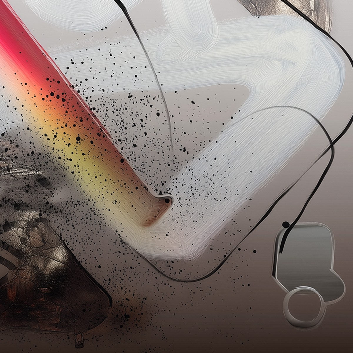 ETHEREAL DRIFT: Abstract Textured Oil Painting on Grey