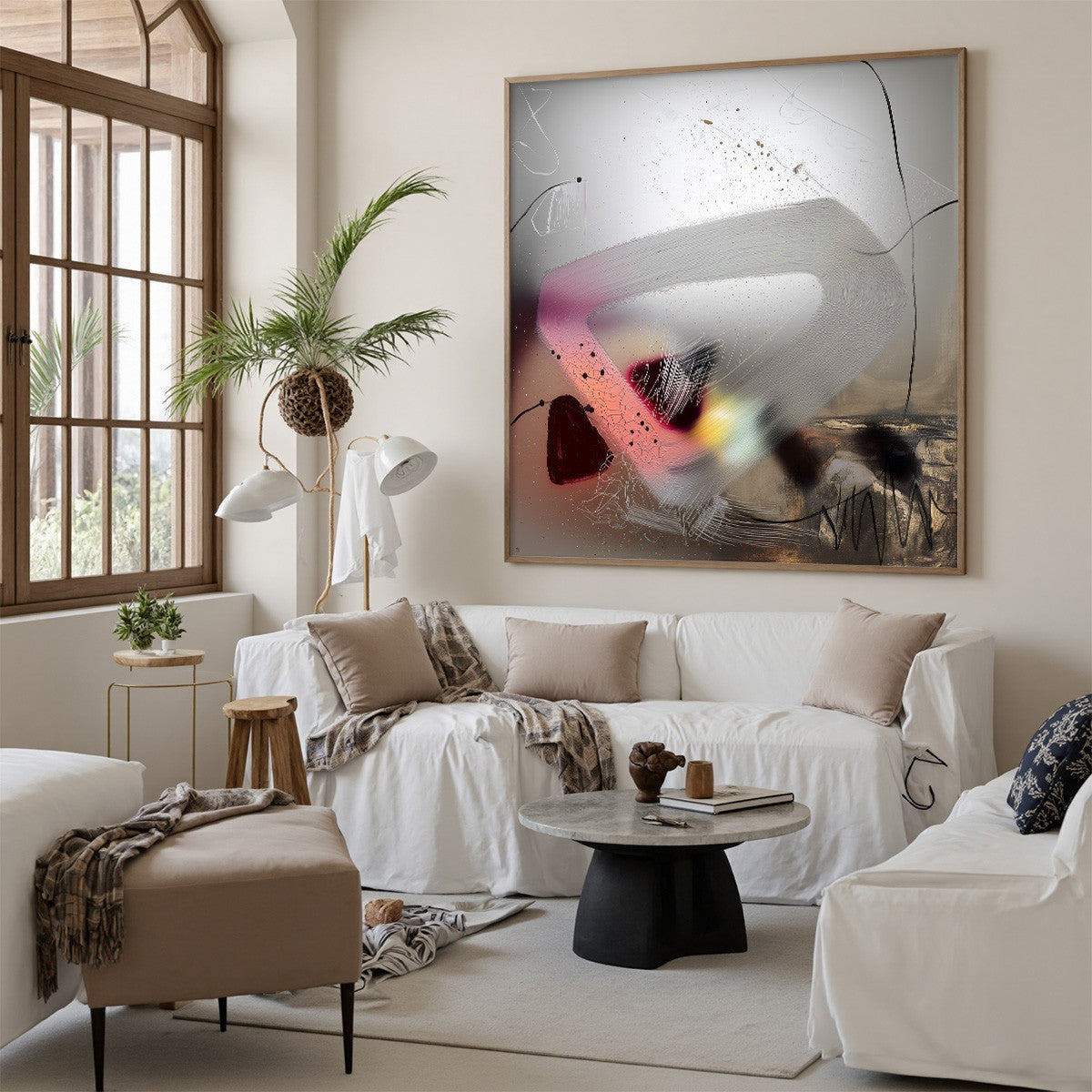 ETHEREAL WHISPERS: Abstract Mixed Media Oil Painting