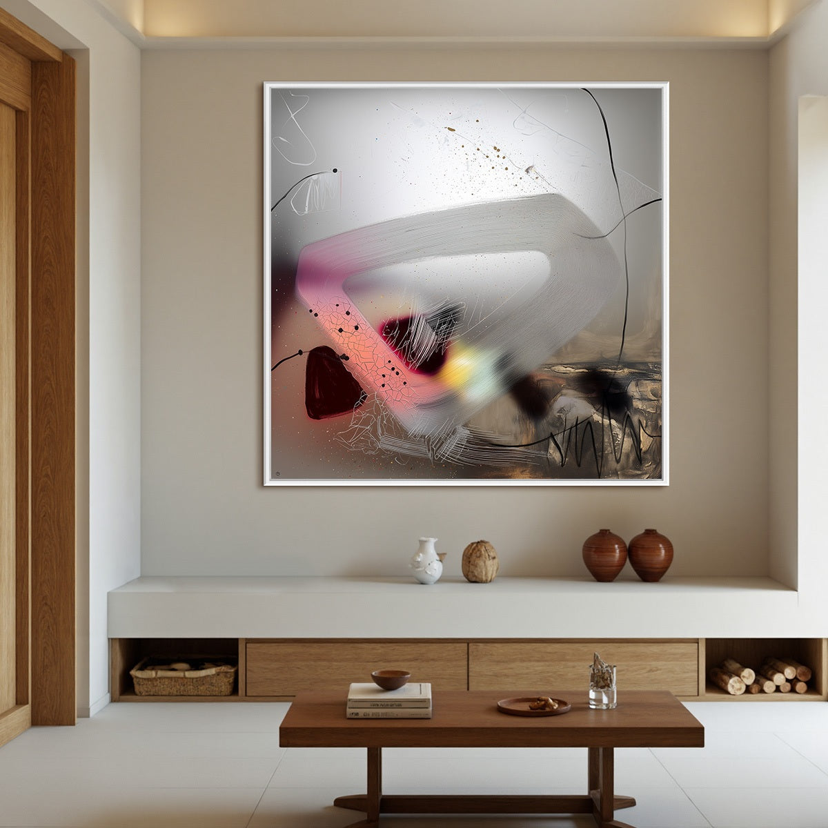 ETHEREAL WHISPERS: Abstract Mixed Media Oil Painting