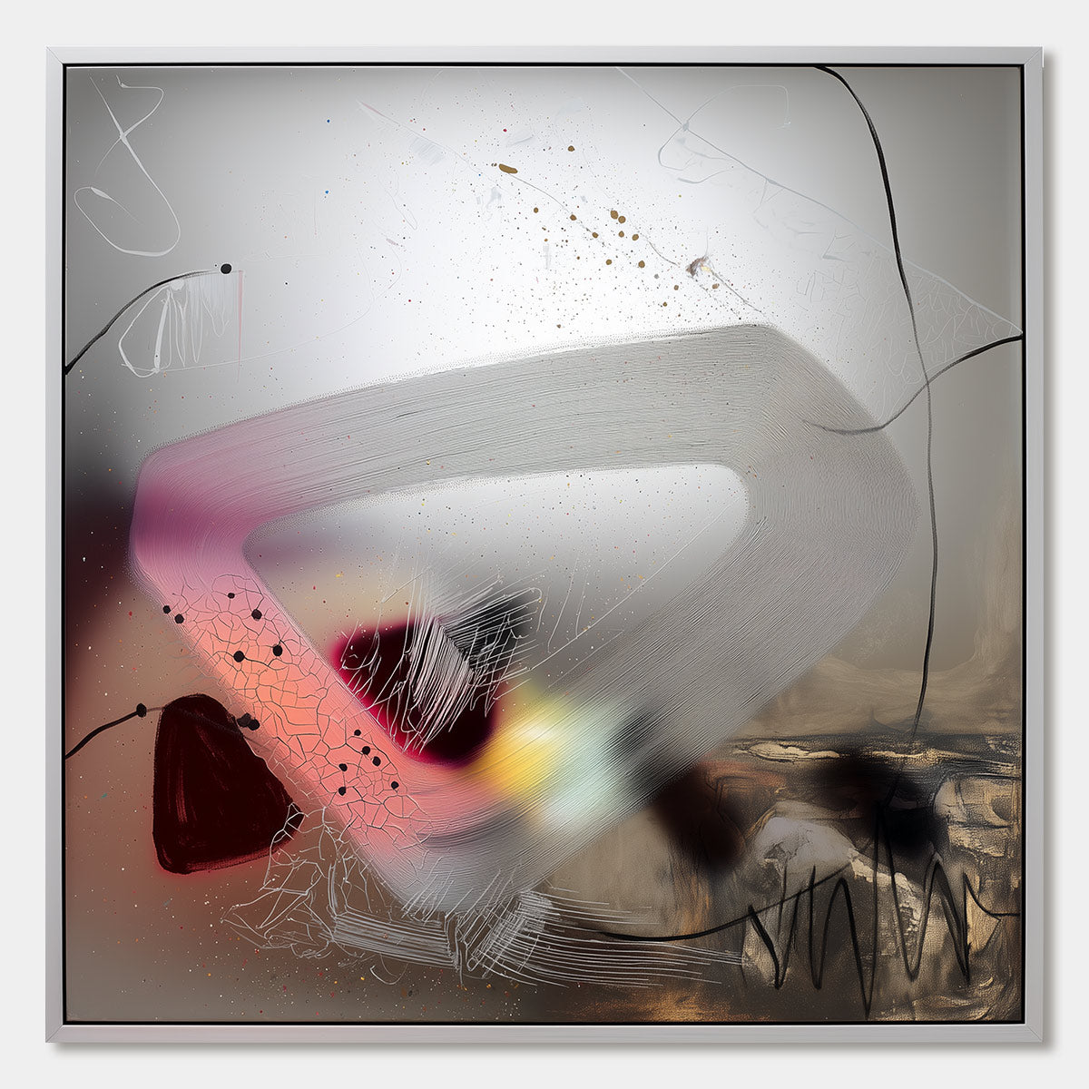 ETHEREAL WHISPERS: Abstract Mixed Media Oil Painting