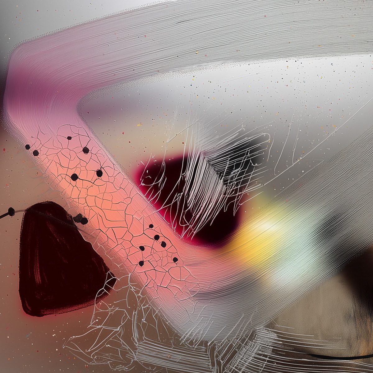 ETHEREAL WHISPERS: Abstract Mixed Media Oil Painting